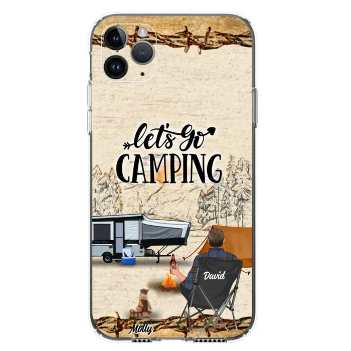 Custom Personalized Camping Phone Case - Gift Idea For Camping Lovers - Couple/Single Man/Woman With Upto 6 Pets - Let's Go Camping - Cases For iPhone & Samsung