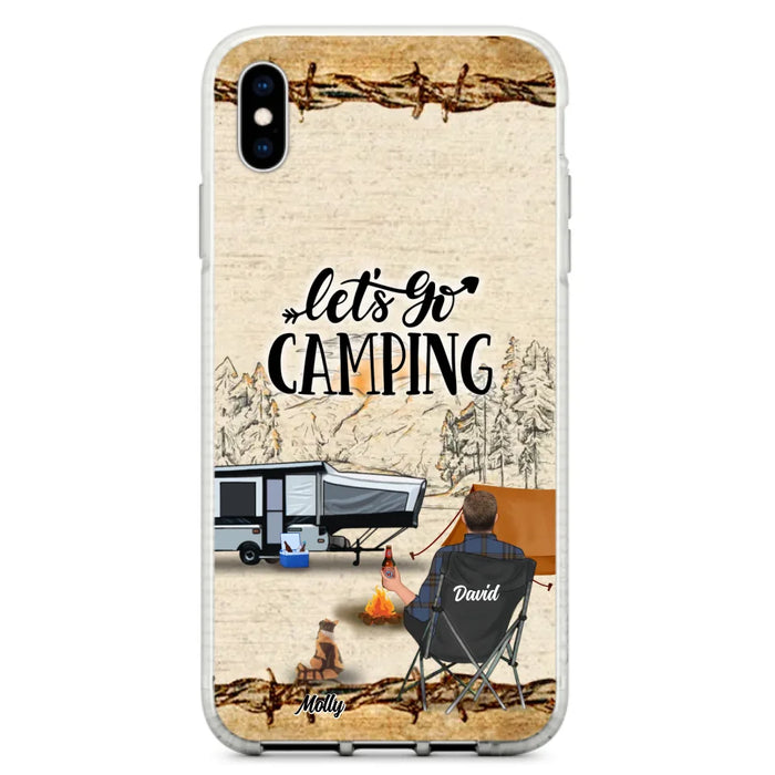 Custom Personalized Camping Phone Case - Gift Idea For Camping Lovers - Couple/Single Man/Woman With Upto 6 Pets - Let's Go Camping - Cases For iPhone & Samsung