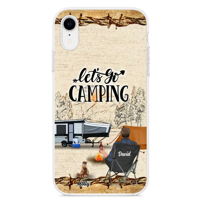 Custom Personalized Camping Phone Case - Gift Idea For Camping Lovers - Couple/Single Man/Woman With Upto 6 Pets - Let's Go Camping - Cases For iPhone & Samsung