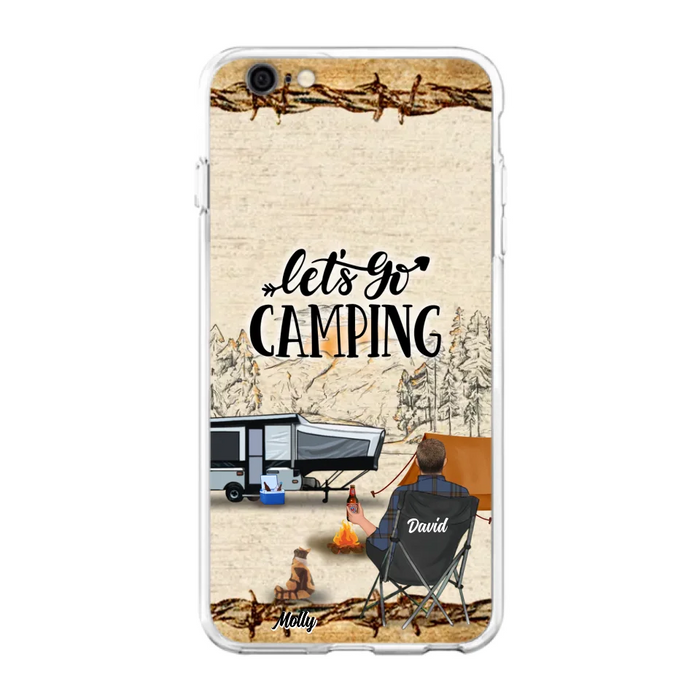 Custom Personalized Camping Phone Case - Gift Idea For Camping Lovers - Couple/Single Man/Woman With Upto 6 Pets - Let's Go Camping - Cases For iPhone & Samsung