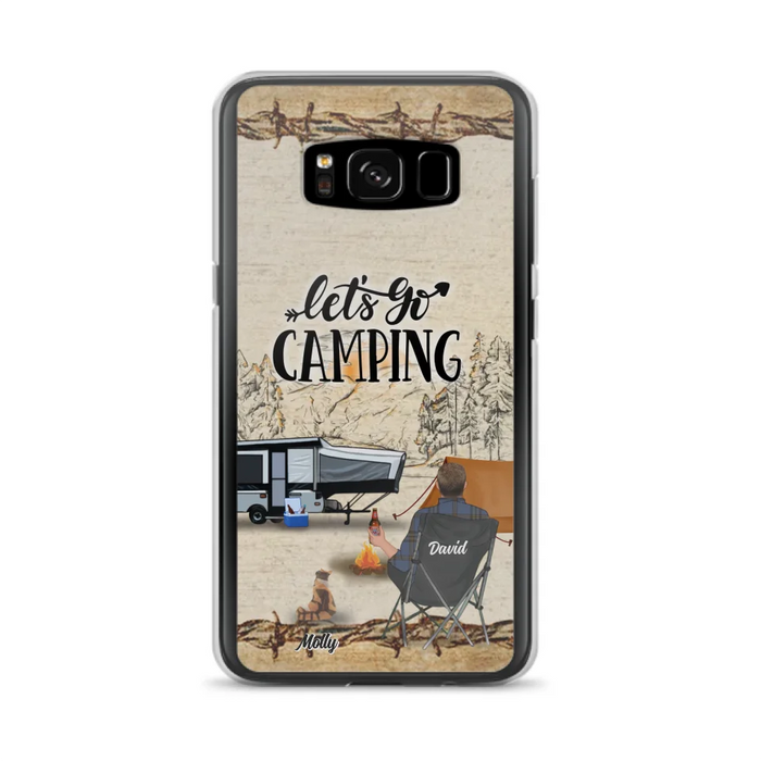 Custom Personalized Camping Phone Case - Gift Idea For Camping Lovers - Couple/Single Man/Woman With Upto 6 Pets - Let's Go Camping - Cases For iPhone & Samsung