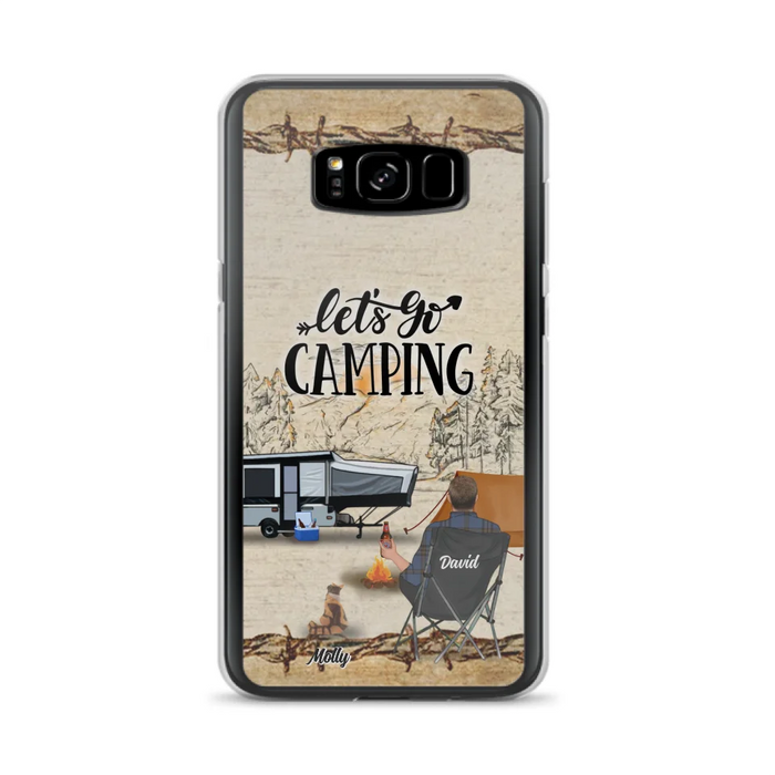 Custom Personalized Camping Phone Case - Gift Idea For Camping Lovers - Couple/Single Man/Woman With Upto 6 Pets - Let's Go Camping - Cases For iPhone & Samsung