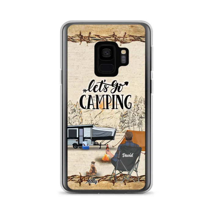 Custom Personalized Camping Phone Case - Gift Idea For Camping Lovers - Couple/Single Man/Woman With Upto 6 Pets - Let's Go Camping - Cases For iPhone & Samsung