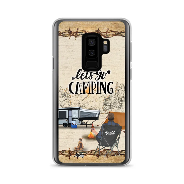 Custom Personalized Camping Phone Case - Gift Idea For Camping Lovers - Couple/Single Man/Woman With Upto 6 Pets - Let's Go Camping - Cases For iPhone & Samsung