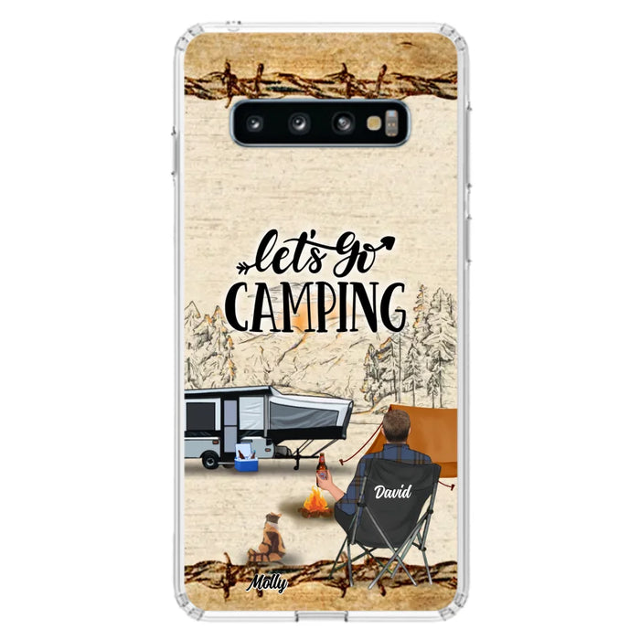 Custom Personalized Camping Phone Case - Gift Idea For Camping Lovers - Couple/Single Man/Woman With Upto 6 Pets - Let's Go Camping - Cases For iPhone & Samsung