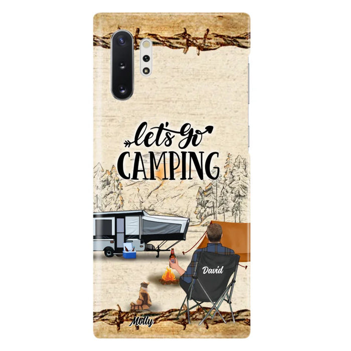 Custom Personalized Camping Phone Case - Gift Idea For Camping Lovers - Couple/Single Man/Woman With Upto 6 Pets - Let's Go Camping - Cases For iPhone & Samsung