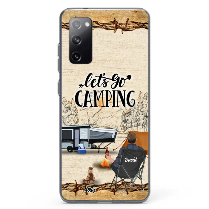 Custom Personalized Camping Phone Case - Gift Idea For Camping Lovers - Couple/Single Man/Woman With Upto 6 Pets - Let's Go Camping - Cases For iPhone & Samsung