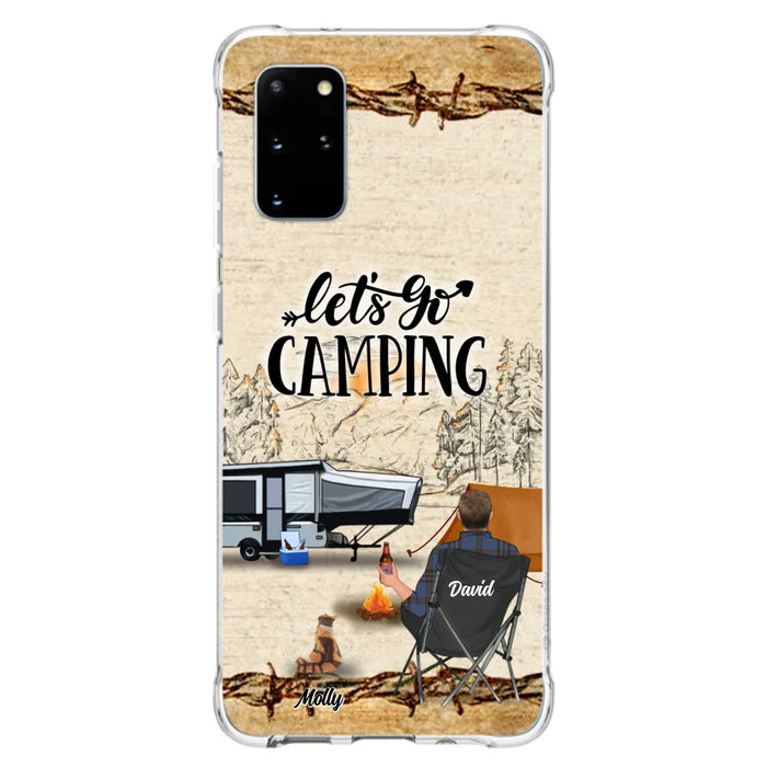 Custom Personalized Camping Phone Case - Gift Idea For Camping Lovers - Couple/Single Man/Woman With Upto 6 Pets - Let's Go Camping - Cases For iPhone & Samsung