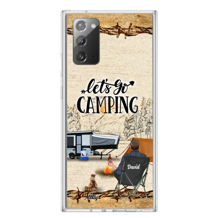 Custom Personalized Camping Phone Case - Gift Idea For Camping Lovers - Couple/Single Man/Woman With Upto 6 Pets - Let's Go Camping - Cases For iPhone & Samsung