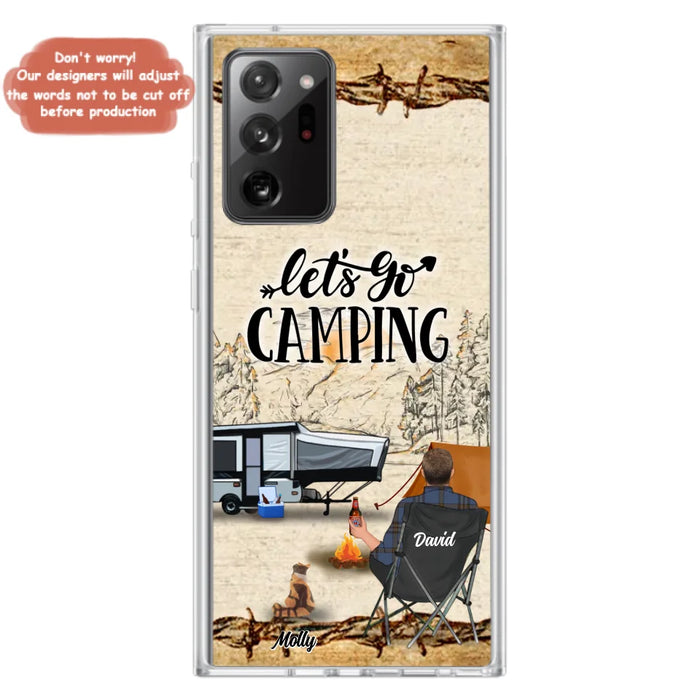 Custom Personalized Camping Phone Case - Gift Idea For Camping Lovers - Couple/Single Man/Woman With Upto 6 Pets - Let's Go Camping - Cases For iPhone & Samsung