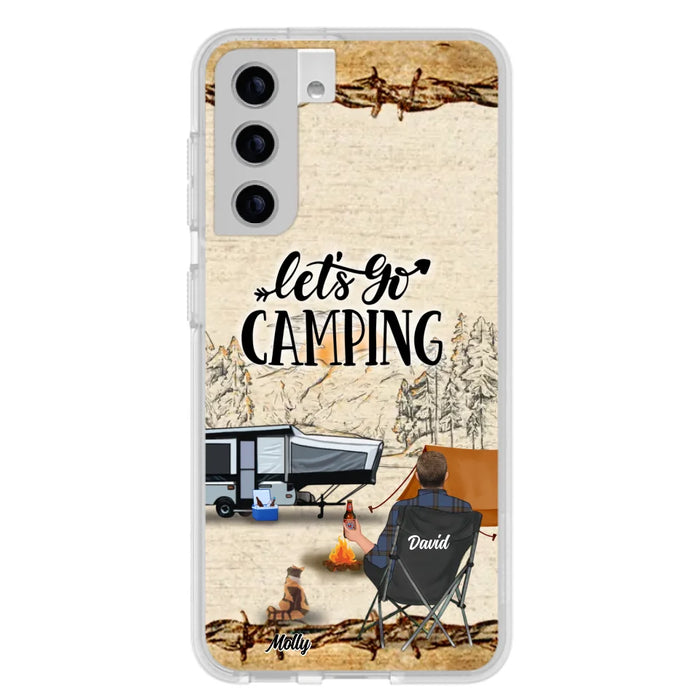 Custom Personalized Camping Phone Case - Gift Idea For Camping Lovers - Couple/Single Man/Woman With Upto 6 Pets - Let's Go Camping - Cases For iPhone & Samsung