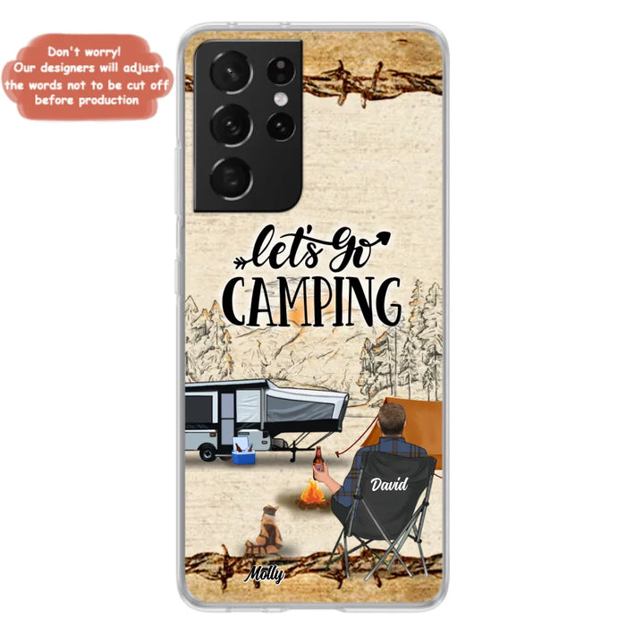 Custom Personalized Camping Phone Case - Gift Idea For Camping Lovers - Couple/Single Man/Woman With Upto 6 Pets - Let's Go Camping - Cases For iPhone & Samsung