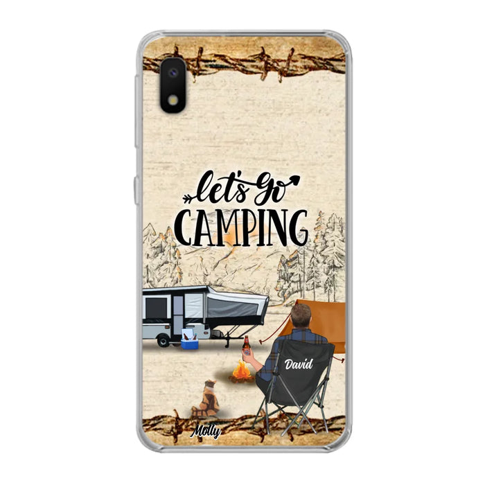 Custom Personalized Camping Phone Case - Gift Idea For Camping Lovers - Couple/Single Man/Woman With Upto 6 Pets - Let's Go Camping - Cases For iPhone & Samsung