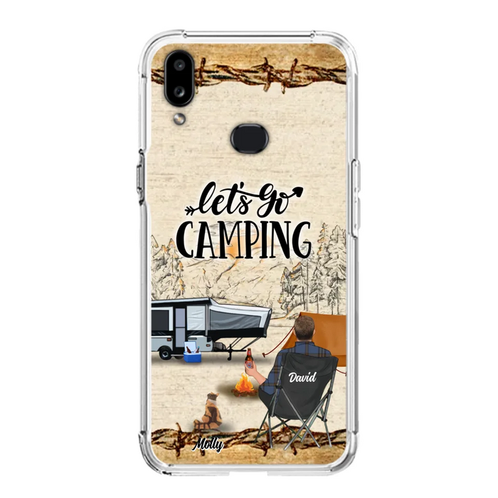 Custom Personalized Camping Phone Case - Gift Idea For Camping Lovers - Couple/Single Man/Woman With Upto 6 Pets - Let's Go Camping - Cases For iPhone & Samsung