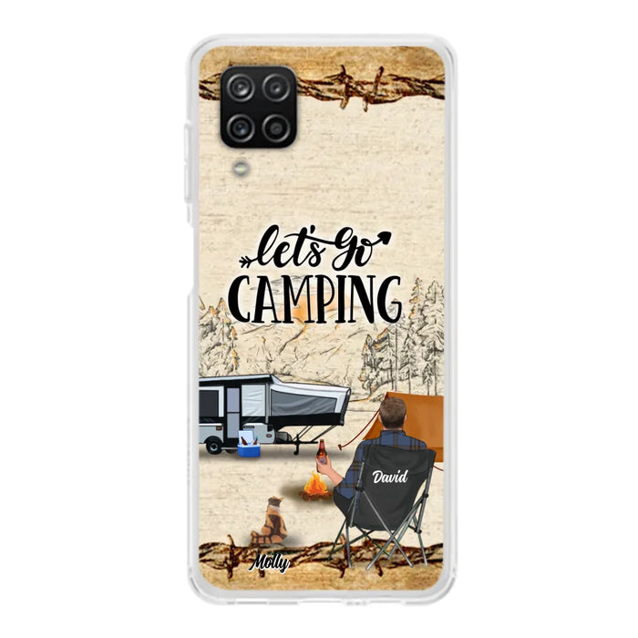 Custom Personalized Camping Phone Case - Gift Idea For Camping Lovers - Couple/Single Man/Woman With Upto 6 Pets - Let's Go Camping - Cases For iPhone & Samsung