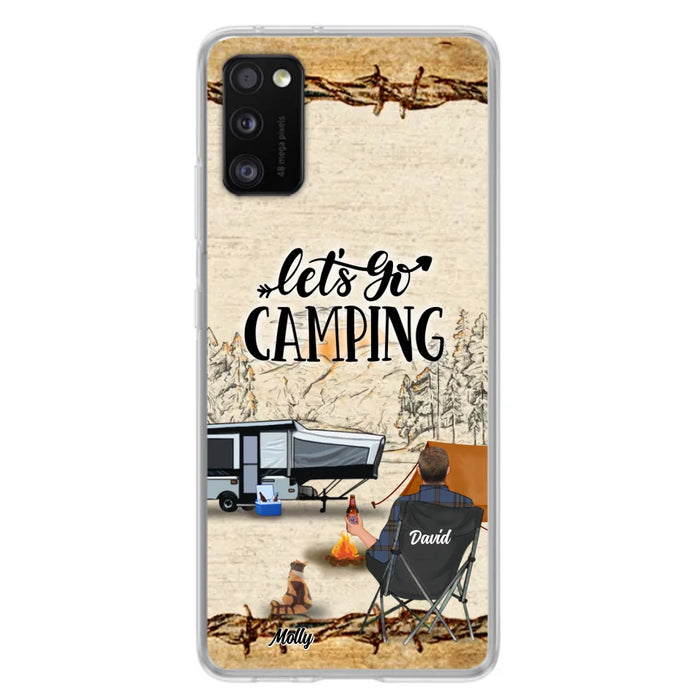 Custom Personalized Camping Phone Case - Gift Idea For Camping Lovers - Couple/Single Man/Woman With Upto 6 Pets - Let's Go Camping - Cases For iPhone & Samsung