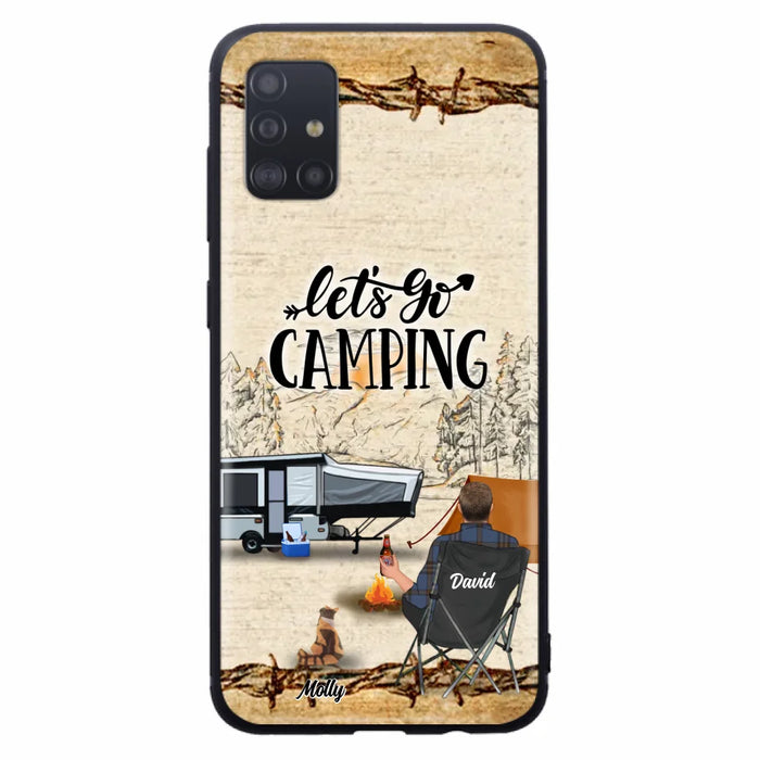 Custom Personalized Camping Phone Case - Gift Idea For Camping Lovers - Couple/Single Man/Woman With Upto 6 Pets - Let's Go Camping - Cases For iPhone & Samsung