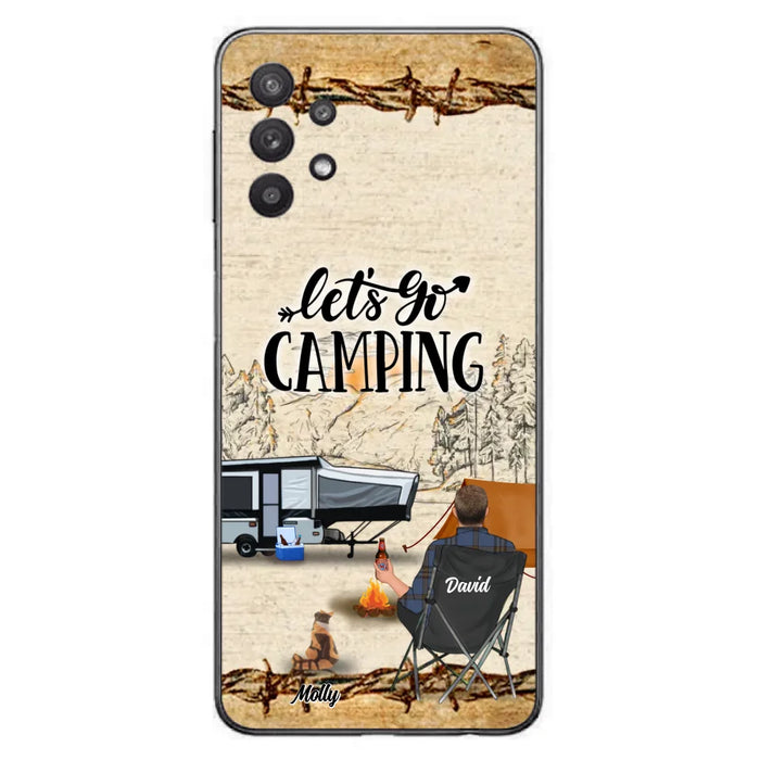 Custom Personalized Camping Phone Case - Gift Idea For Camping Lovers - Couple/Single Man/Woman With Upto 6 Pets - Let's Go Camping - Cases For iPhone & Samsung