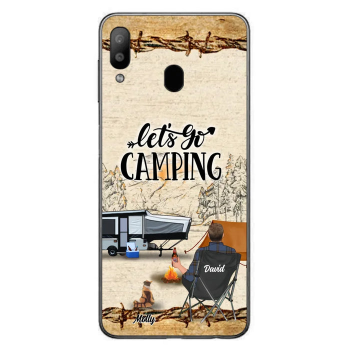 Custom Personalized Camping Phone Case - Gift Idea For Camping Lovers - Couple/Single Man/Woman With Upto 6 Pets - Let's Go Camping - Cases For iPhone & Samsung