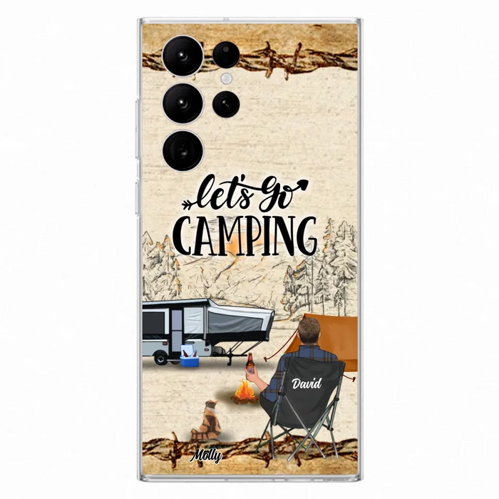 Custom Personalized Camping Phone Case - Gift Idea For Camping Lovers - Couple/Single Man/Woman With Upto 6 Pets - Let's Go Camping - Cases For iPhone & Samsung