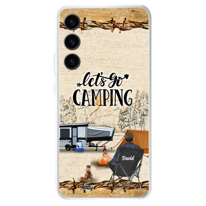 Custom Personalized Camping Phone Case - Gift Idea For Camping Lovers - Couple/Single Man/Woman With Upto 6 Pets - Let's Go Camping - Cases For iPhone & Samsung