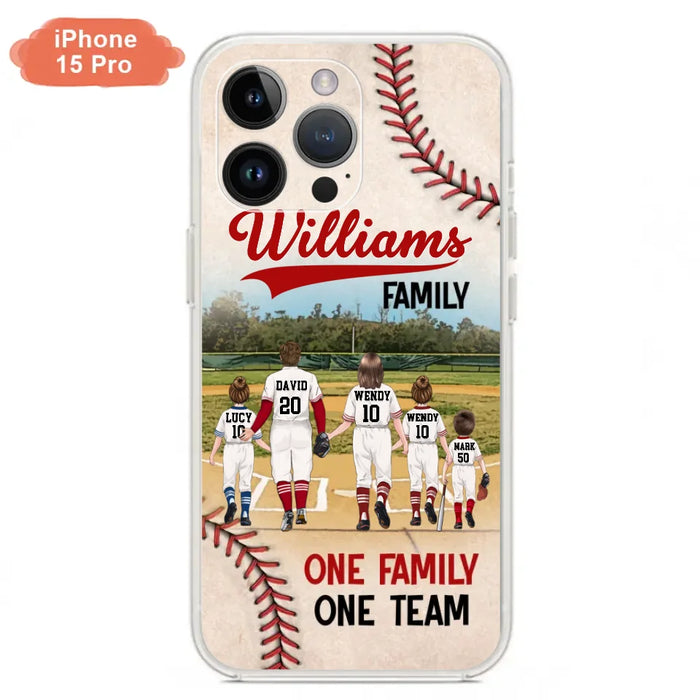 Custom Personalized Baseball Family Phone Case - Upto 3 Children - Gift Idea For Valentine's Day/Birthday/Anniversary/ Mother's Day Gift For Wife From Husband - One Family One Team - Case for iPhone/Samsung