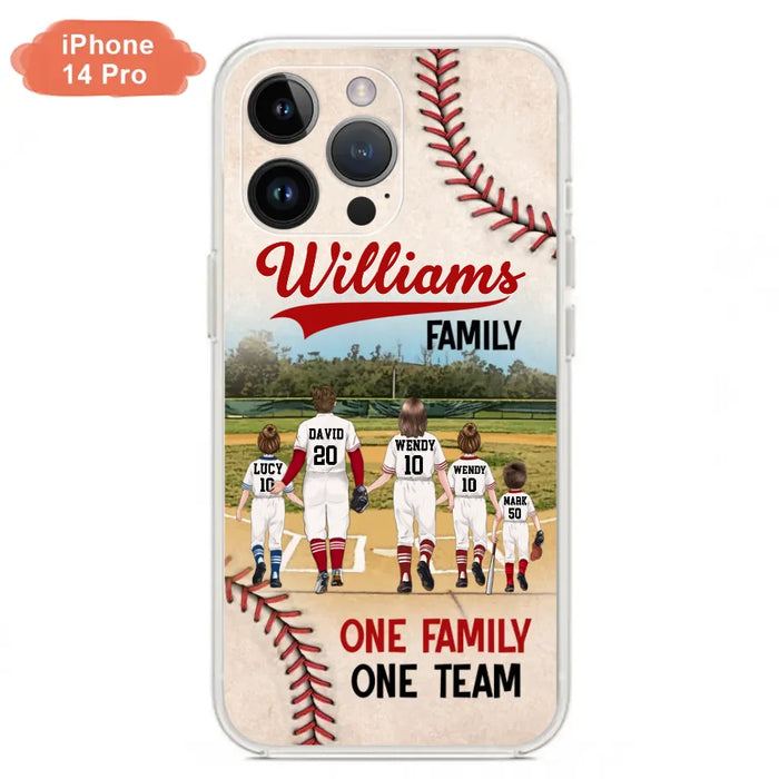 Custom Personalized Baseball Family Phone Case - Upto 3 Children - Gift Idea For Valentine's Day/Birthday/Anniversary/ Mother's Day Gift For Wife From Husband - One Family One Team - Case for iPhone/Samsung