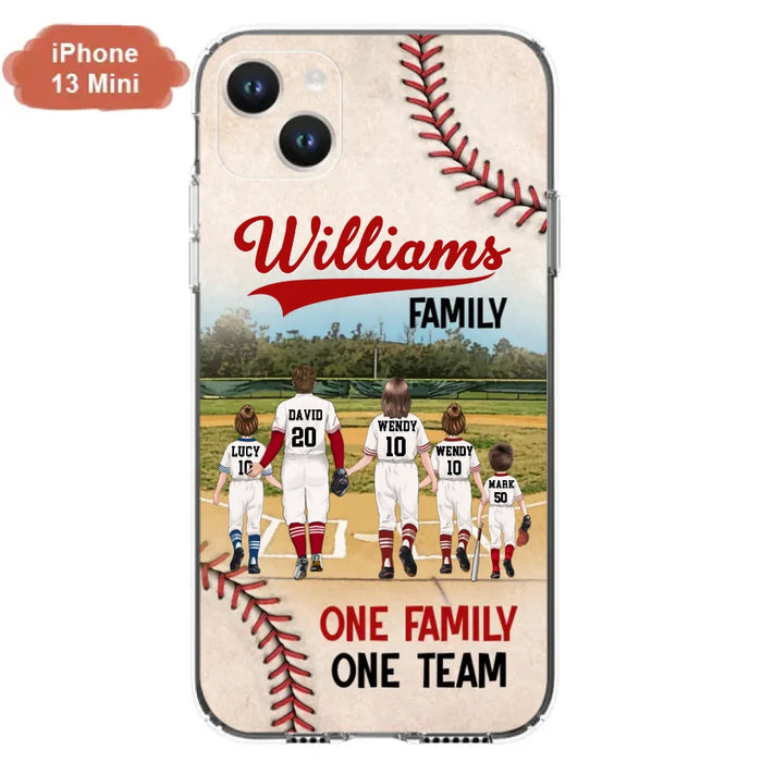 Custom Personalized Baseball Family Phone Case - Upto 3 Children - Gift Idea For Valentine's Day/Birthday/Anniversary/ Mother's Day Gift For Wife From Husband - One Family One Team - Case for iPhone/Samsung