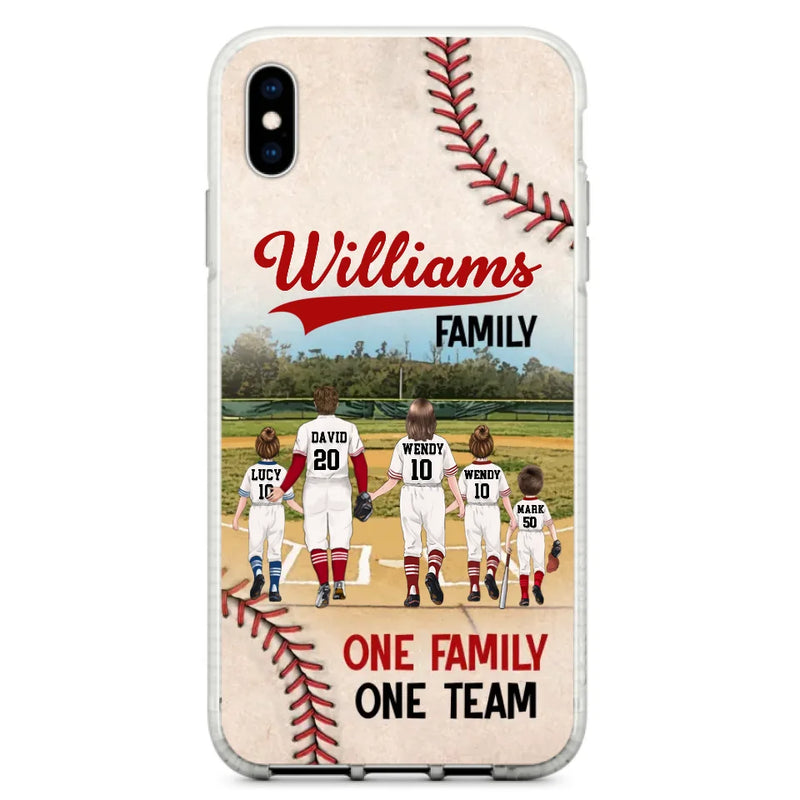 Personalized Baseball Family Phone Case - Up to 3 Children - Valentine's Day/Birthday/Anniversary Gift For Husband & Wife - One Family One Team - Case for iPhone/Samsung