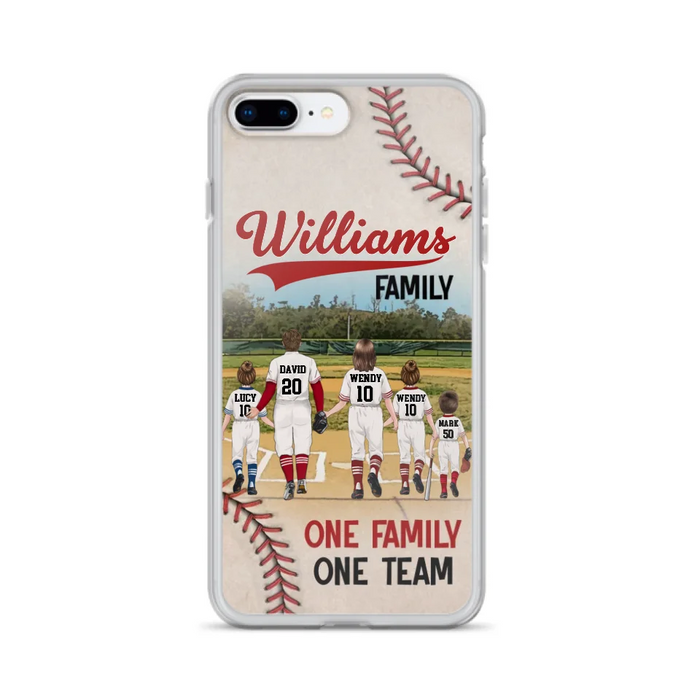 Custom Personalized Baseball Family Phone Case - Upto 3 Children - Gift Idea For Valentine's Day/Birthday/Anniversary/ Mother's Day Gift For Wife From Husband - One Family One Team - Case for iPhone/Samsung