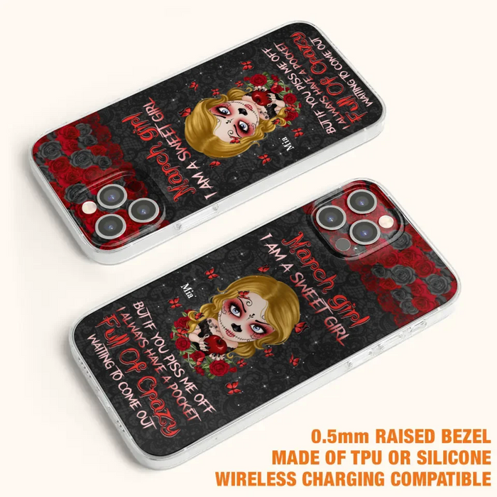 Custom Personalized Sweet Skull Girl Phone Case - Birthday Gift Idea For Girl/ Skull Lover - I Am A Sweet Girl - Case For iPhone And Samsung