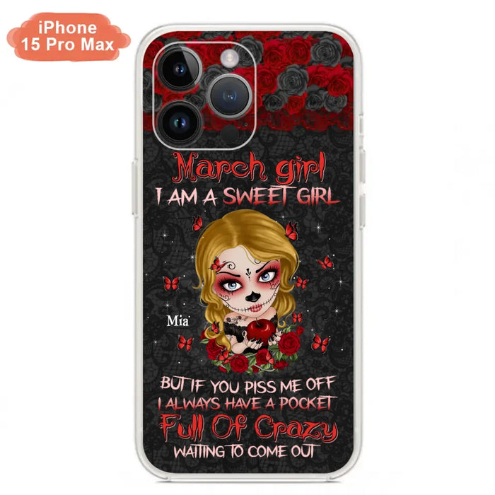 Custom Personalized Sweet Skull Girl Phone Case - Birthday Gift Idea For Girl/ Skull Lover - I Am A Sweet Girl - Case For iPhone And Samsung