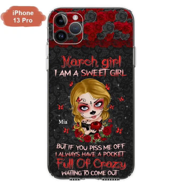 Custom Personalized Sweet Skull Girl Phone Case - Birthday Gift Idea For Girl/ Skull Lover - I Am A Sweet Girl - Case For iPhone And Samsung