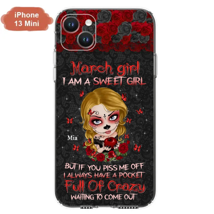 Custom Personalized Sweet Skull Girl Phone Case - Birthday Gift Idea For Girl/ Skull Lover - I Am A Sweet Girl - Case For iPhone And Samsung