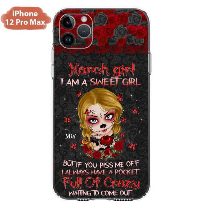 Custom Personalized Sweet Skull Girl Phone Case - Birthday Gift Idea For Girl/ Skull Lover - I Am A Sweet Girl - Case For iPhone And Samsung