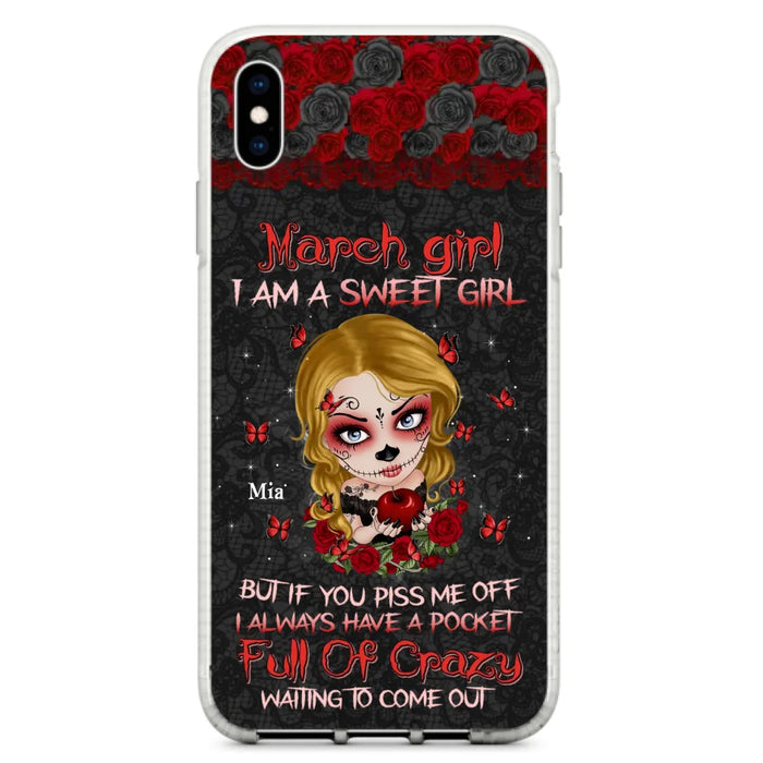 Custom Personalized Sweet Skull Girl Phone Case - Birthday Gift Idea For Girl/ Skull Lover - I Am A Sweet Girl - Case For iPhone And Samsung