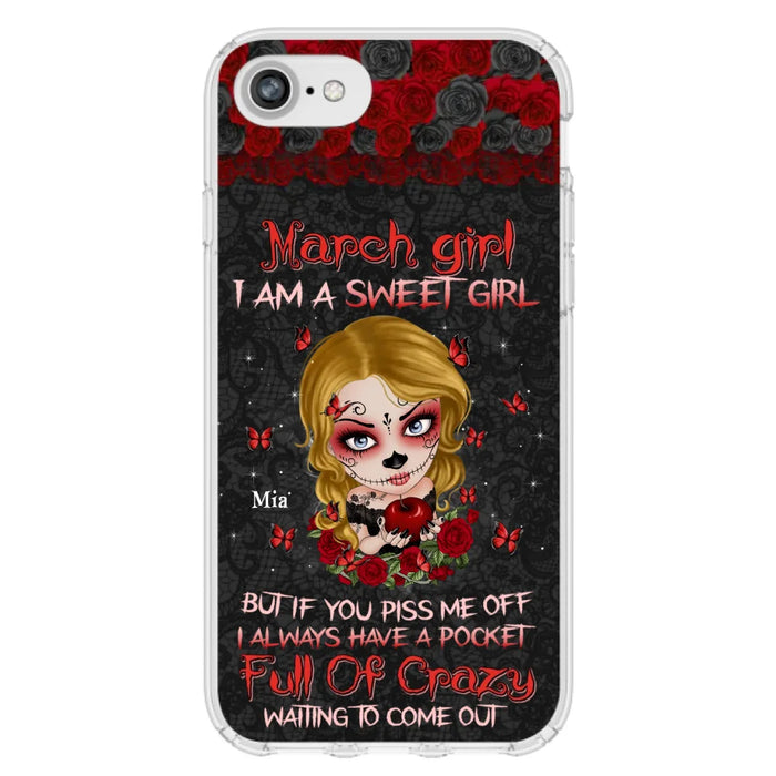 Custom Personalized Sweet Skull Girl Phone Case - Birthday Gift Idea For Girl/ Skull Lover - I Am A Sweet Girl - Case For iPhone And Samsung