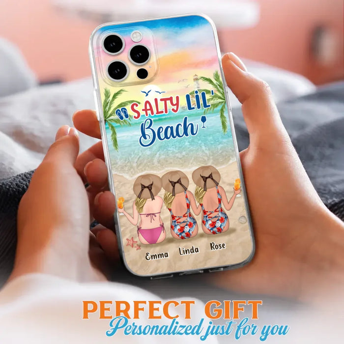 Custom Personalized Beach Girls Phone Case - Upto 3 Girls - Gift Idea For Friends/ Sisters - Salty Lil' Beach - Case For iPhone And Samsung