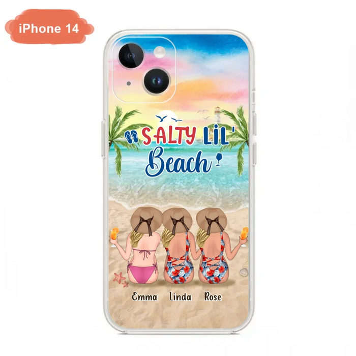 Custom Personalized Beach Girls Phone Case - Upto 3 Girls - Gift Idea For Friends/ Sisters - Salty Lil' Beach - Case For iPhone And Samsung