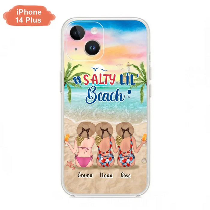 Custom Personalized Beach Girls Phone Case - Upto 3 Girls - Gift Idea For Friends/ Sisters - Salty Lil' Beach - Case For iPhone And Samsung