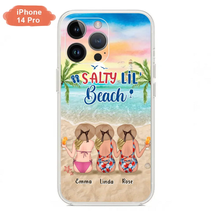 Custom Personalized Beach Girls Phone Case - Upto 3 Girls - Gift Idea For Friends/ Sisters - Salty Lil' Beach - Case For iPhone And Samsung