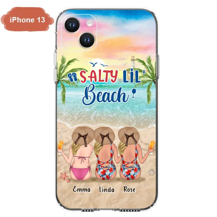 Custom Personalized Beach Girls Phone Case - Upto 3 Girls - Gift Idea For Friends/ Sisters - Salty Lil' Beach - Case For iPhone And Samsung