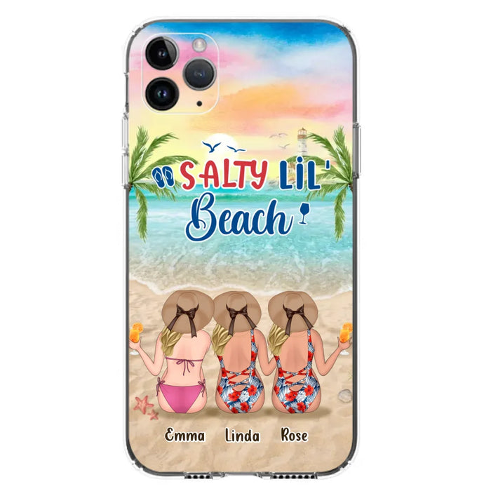 Custom Personalized Beach Girls Phone Case - Upto 3 Girls - Gift Idea For Friends/ Sisters - Salty Lil' Beach - Case For iPhone And Samsung