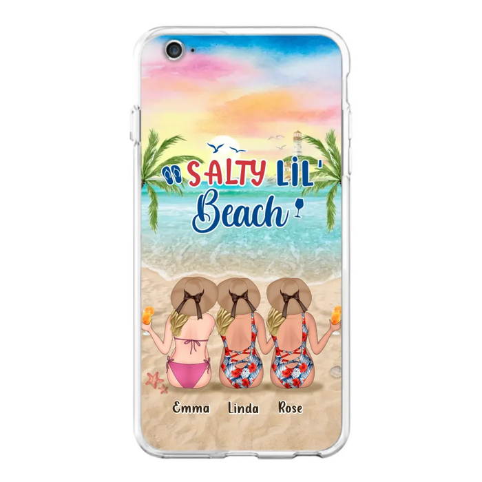 Custom Personalized Beach Girls Phone Case - Upto 3 Girls - Gift Idea For Friends/ Sisters - Salty Lil' Beach - Case For iPhone And Samsung