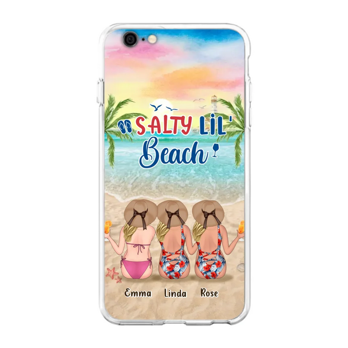 Custom Personalized Beach Girls Phone Case - Upto 3 Girls - Gift Idea For Friends/ Sisters - Salty Lil' Beach - Case For iPhone And Samsung