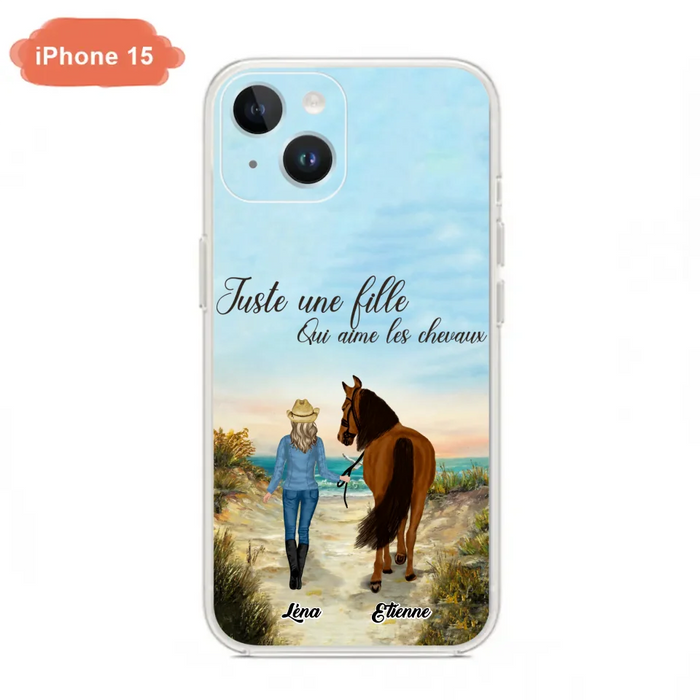 Étuis De Téléphone Personnalisés Pour Une Fille Qui Aime Les Chevaux - Cadeaux Personnalisés Pour Les Amoureux Des Chevaux - Jusqu'À 6 Chevaux - Juste Une Fille Qui Aime Les Chevaux