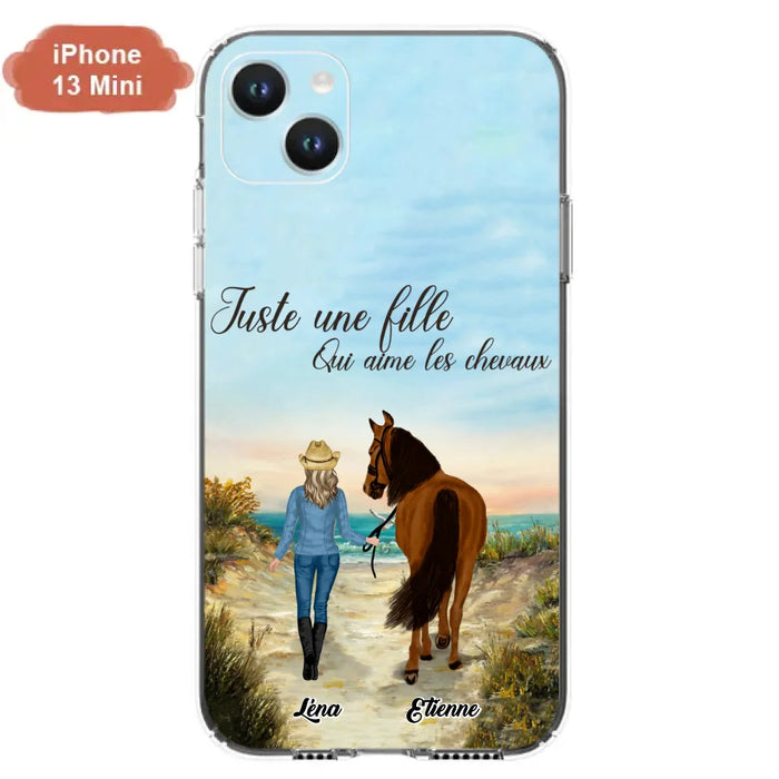 Étuis De Téléphone Personnalisés Pour Une Fille Qui Aime Les Chevaux - Cadeaux Personnalisés Pour Les Amoureux Des Chevaux - Jusqu'À 6 Chevaux - Juste Une Fille Qui Aime Les Chevaux