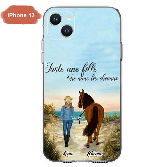 Étuis De Téléphone Personnalisés Pour Une Fille Qui Aime Les Chevaux - Cadeaux Personnalisés Pour Les Amoureux Des Chevaux - Jusqu'À 6 Chevaux - Juste Une Fille Qui Aime Les Chevaux