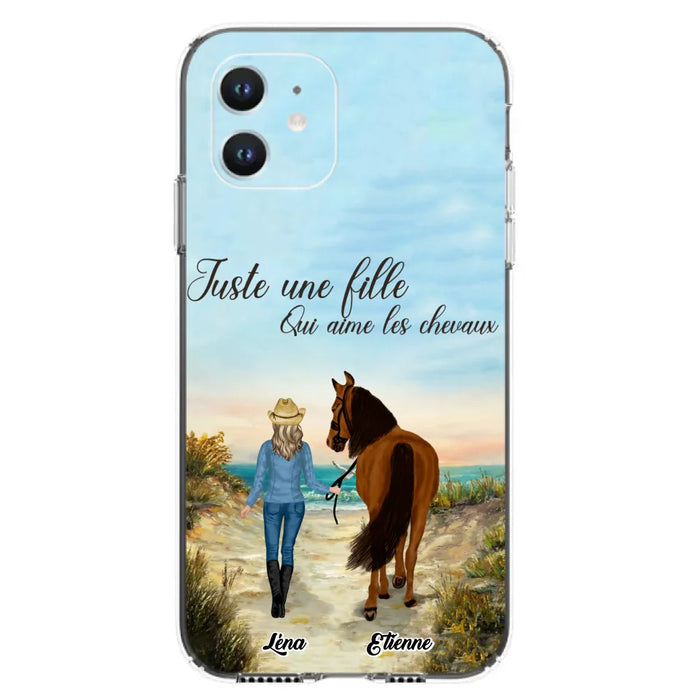 Étuis De Téléphone Personnalisés Pour Une Fille Qui Aime Les Chevaux - Cadeaux Personnalisés Pour Les Amoureux Des Chevaux - Jusqu'À 6 Chevaux - Juste Une Fille Qui Aime Les Chevaux