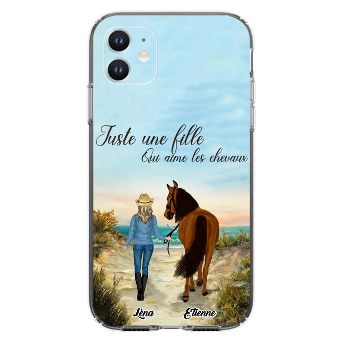 Étuis De Téléphone Personnalisés Pour Une Fille Qui Aime Les Chevaux - Cadeaux Personnalisés Pour Les Amoureux Des Chevaux - Jusqu'À 6 Chevaux - Juste Une Fille Qui Aime Les Chevaux